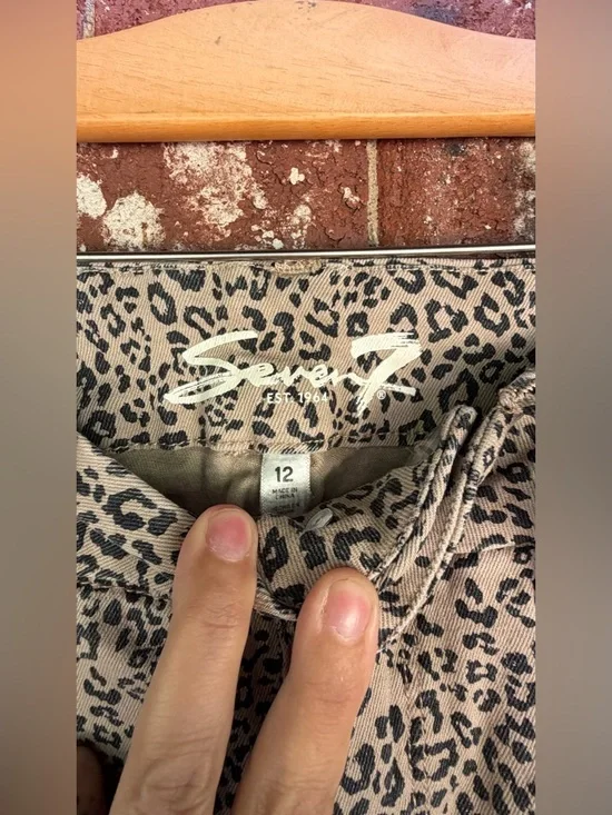 Seven 7 Leopard Print Jeans in Beige and Black - Picture 2 of 2